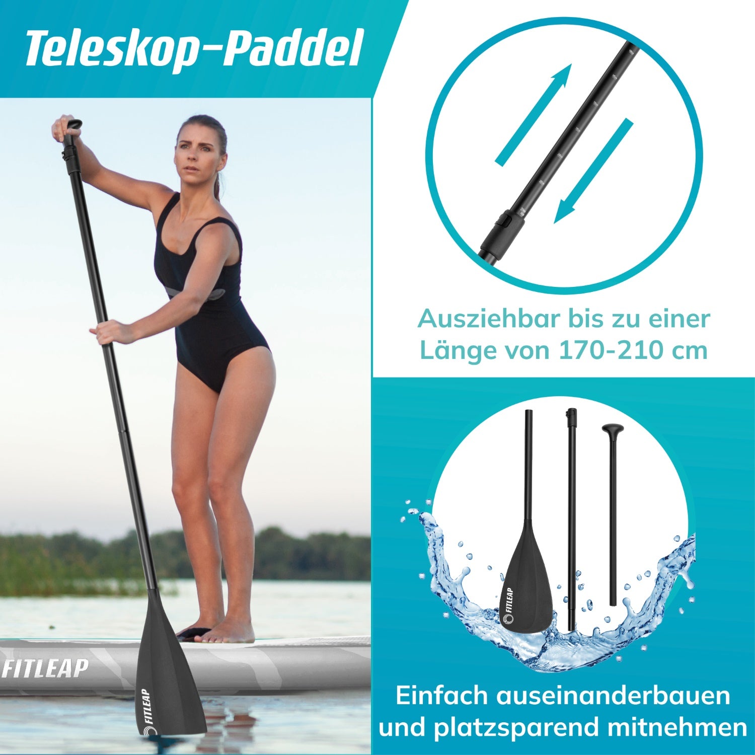 Premium Stand Up Paddle Board - grau