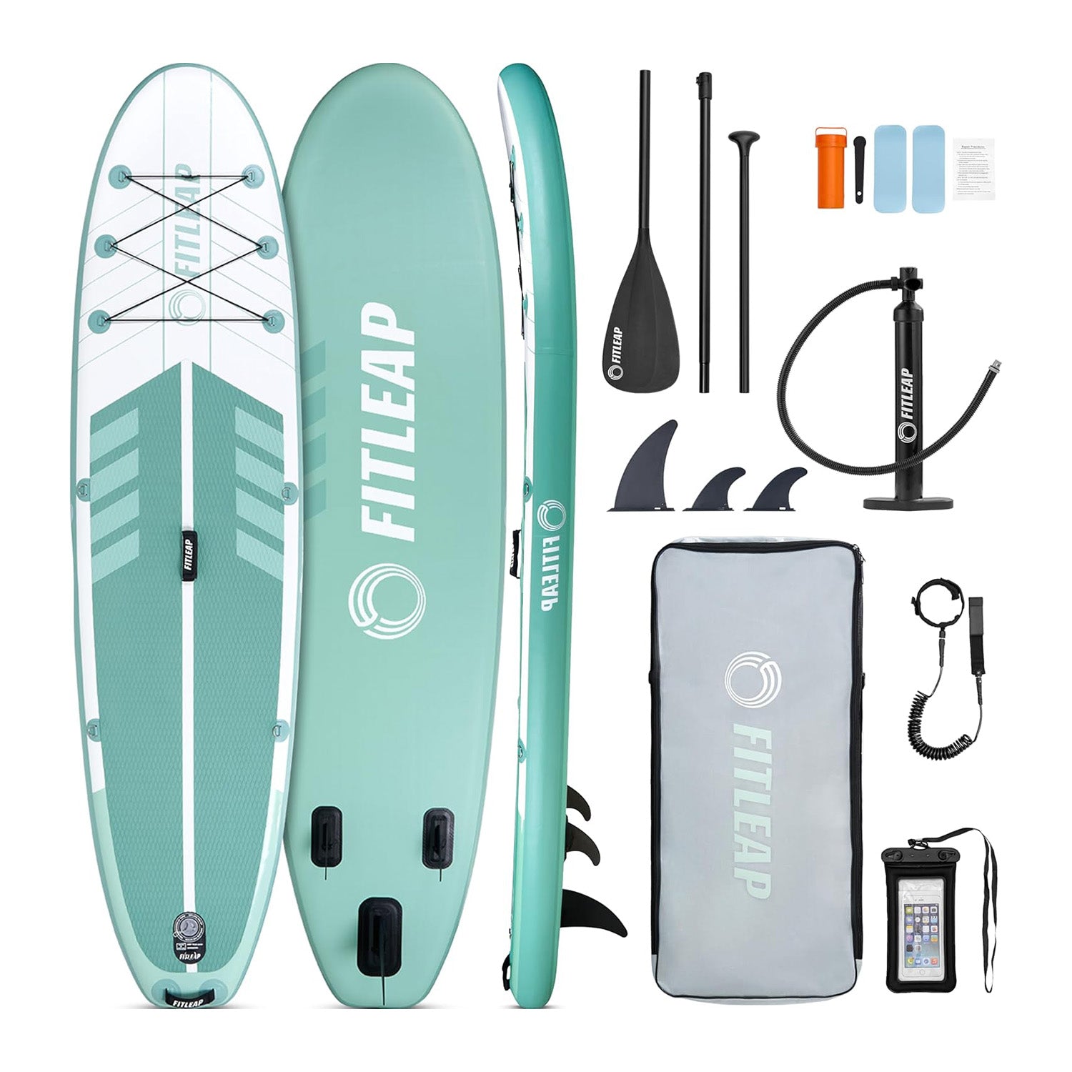 Premium Stand Up Paddle Board - Streifen - Grün