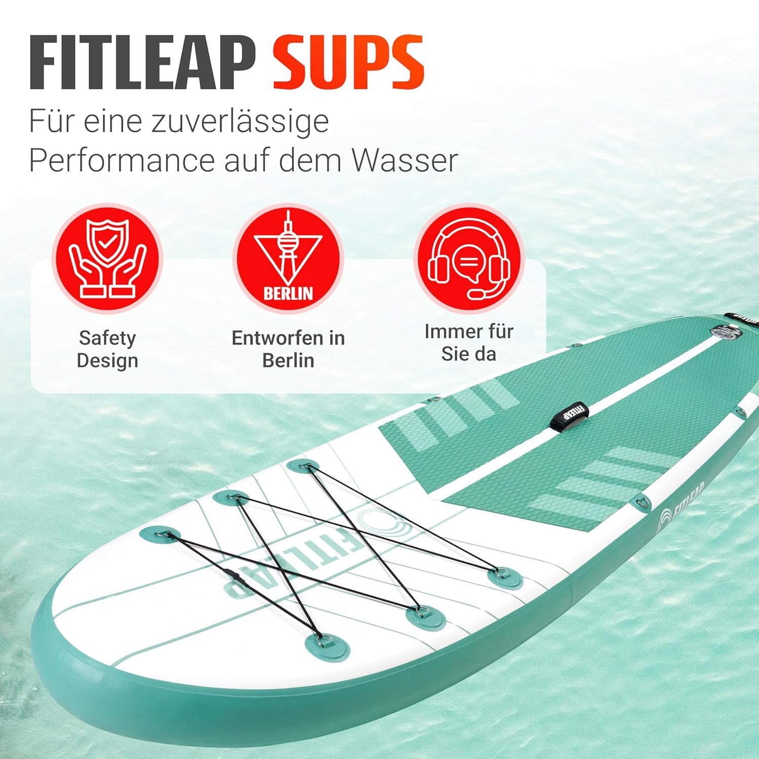 Premium Stand Up Paddle Board - Streifen - Grün