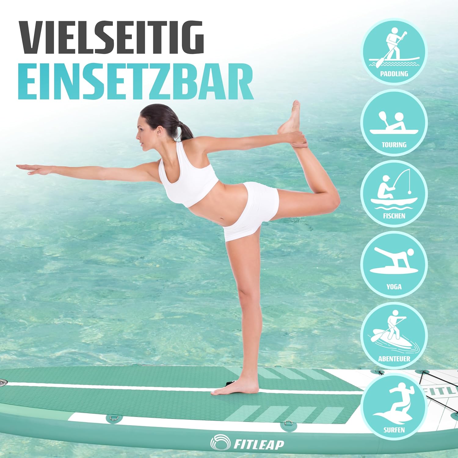 Premium Stand Up Paddle Board - Streifen - Grün