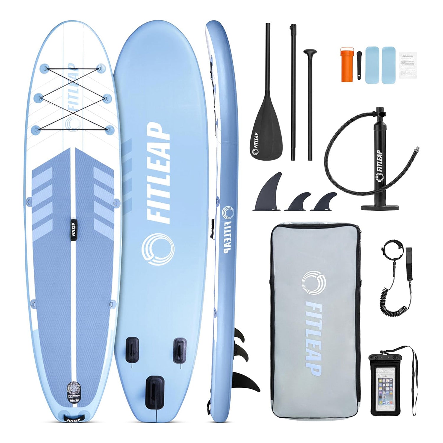 Premium Stand Up Paddle Board - Streifen - Blau
