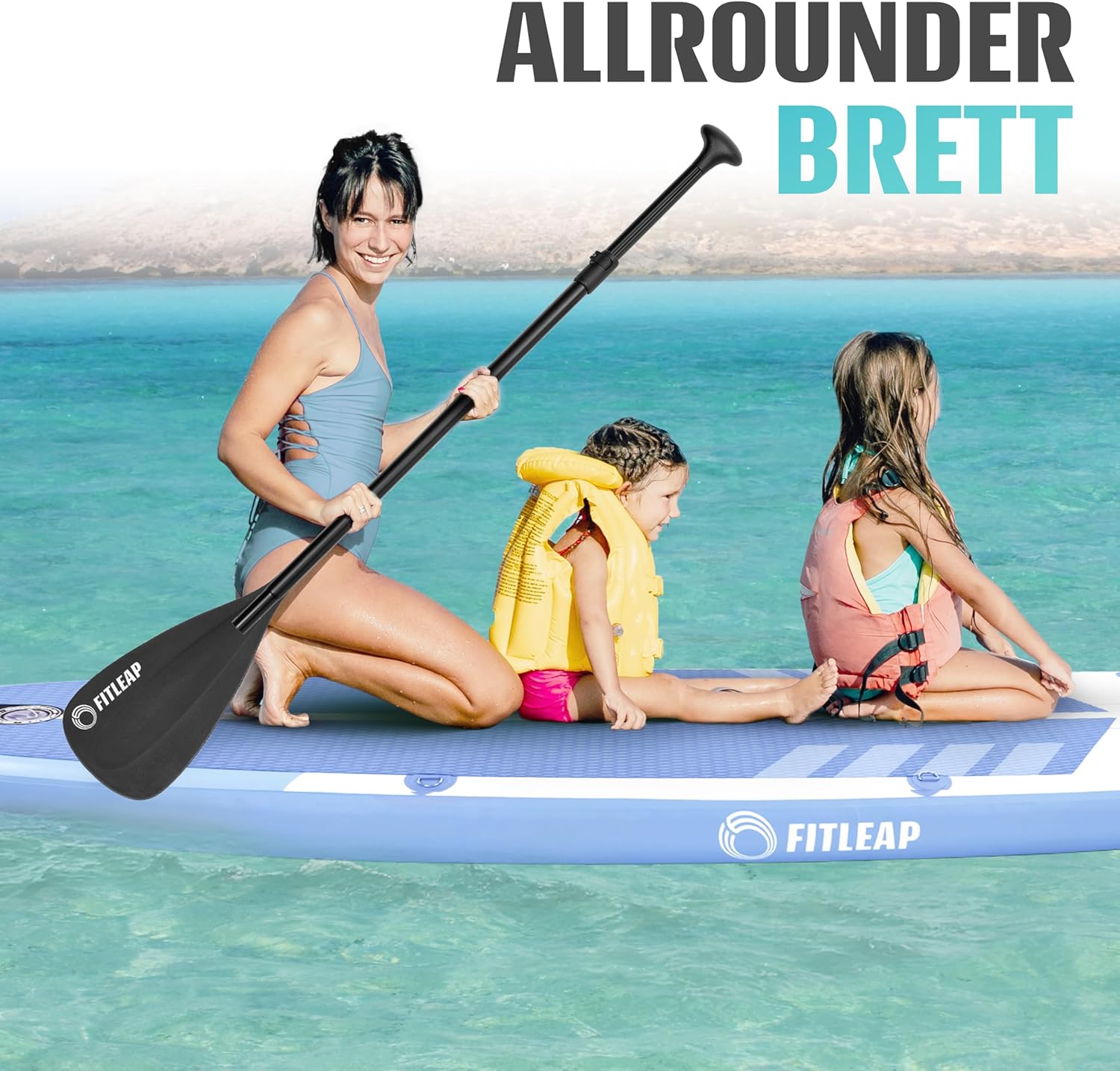 Premium Stand Up Paddle Board - Streifen - Blau