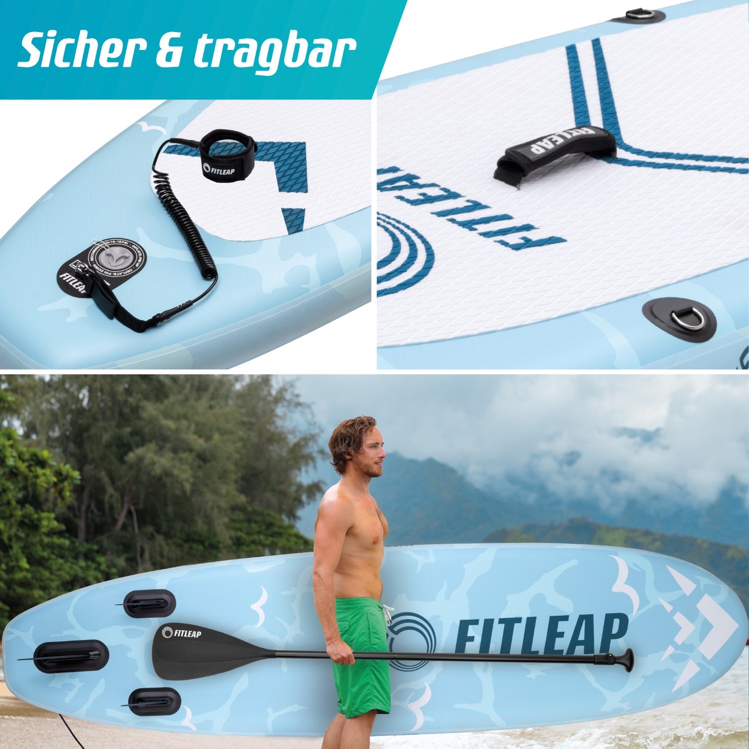 Premium Stand Up Paddle Board aufblasbar - SUP Board Set - ocean